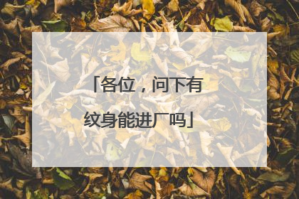 各位，问下有纹身能进厂吗