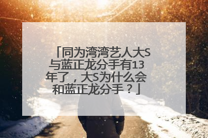 同为湾湾艺人大S与蓝正龙分手有13年了，大S为什么会和蓝正龙分手？