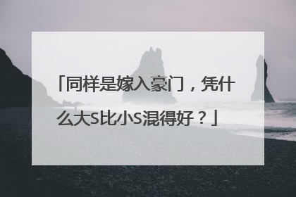 同样是嫁入豪门,凭什么大S比小S混得好?