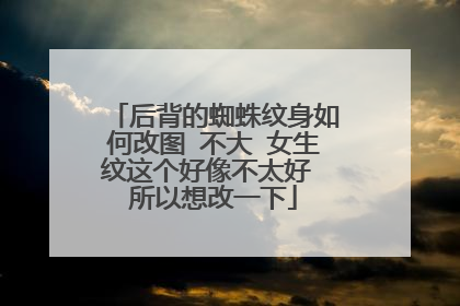 后背的蜘蛛纹身如何改图 不大 女生纹这个好像不太好 所以想改一下