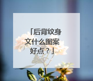 后背纹身文什么图案好点？