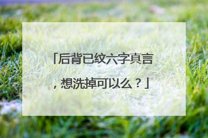 后背已纹六字真言，想洗掉可以么？