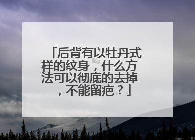 后背有以牡丹式样的纹身，什么方法可以彻底的去掉，不能留疤？