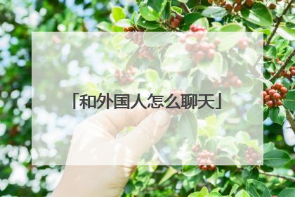 和外国人怎么聊天