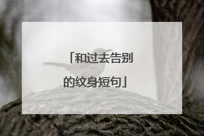 和过去告别的纹身短句