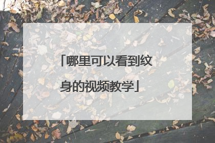 哪里可以看到纹身的视频教学
