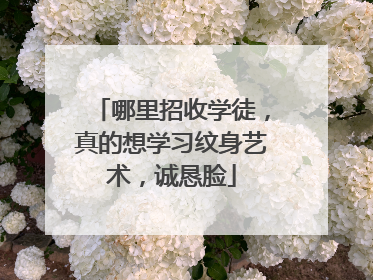 哪里招收学徒，真的想学习纹身艺术，诚恳脸