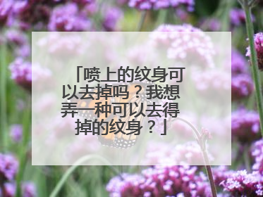 喷上的纹身可以去掉吗？我想弄一种可以去得掉的纹身？