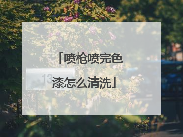 喷枪喷完色漆怎么清洗