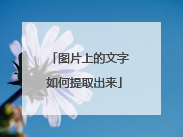图片上的文字如何提取出来