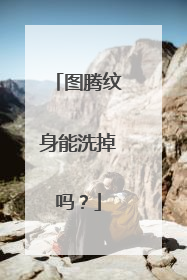 图腾纹身能洗掉吗？