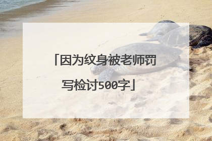 因为纹身被老师罚写检讨500字