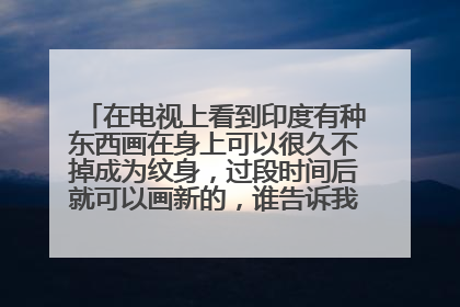 在电视上看到印度有种东西画在身上可以很久不掉成为纹身,过段时间后就可以画新的,谁告诉我那是什么??