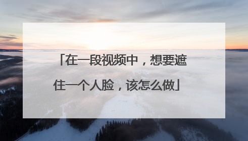 在一段视频中，想要遮住一个人脸，该怎么做