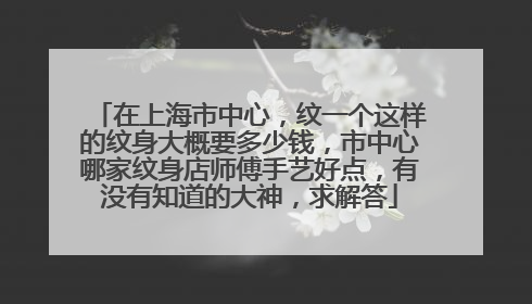 在上海市中心，纹一个这样的纹身大概要多少钱，市中心哪家纹身店师傅手艺好点，有没有知道的大神，求解答