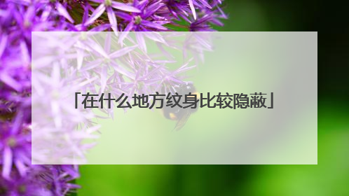 在什么地方纹身比较隐蔽