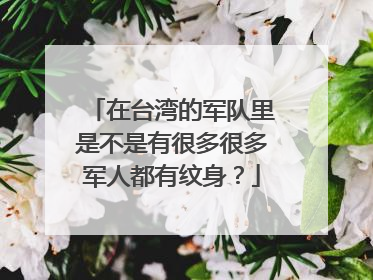 在台湾的军队里是不是有很多很多军人都有纹身？