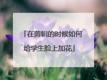 在剪辑的时候如何给学生脸上加花
