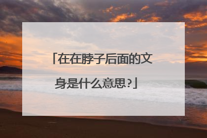 在在脖子后面的文身是什么意思?