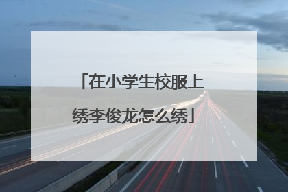 在小学生校服上绣李俊龙怎么绣