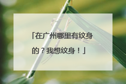 在广州哪里有纹身的？我想纹身！