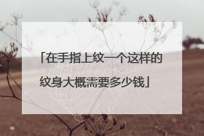 在手指上纹一个这样的纹身大概需要多少钱