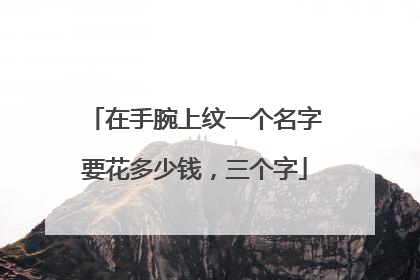 在手腕上纹一个名字要花多少钱，三个字