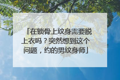 在锁骨上纹身需要脱上衣吗？突然想到这个问题，约的男纹身师
