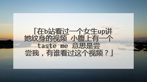 在b站看过一个女生up讲她纹身的视频 小腹上有一个taste me 意思是尝尝我，有谁看过这个视频？