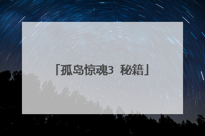 孤岛惊魂3 秘籍