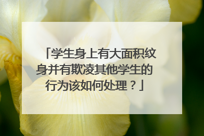 学生身上有大面积纹身并有欺凌其他学生的行为该如何处理？
