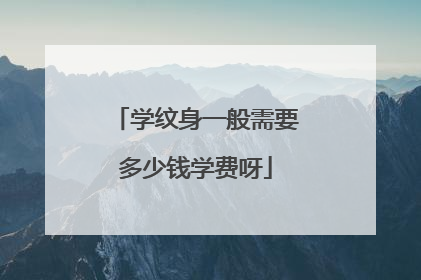学纹身一般需要多少钱学费呀