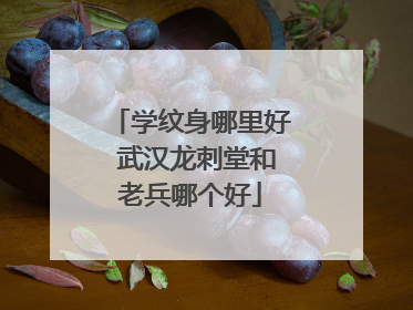 学纹身哪里好 武汉龙刺堂和老兵哪个好