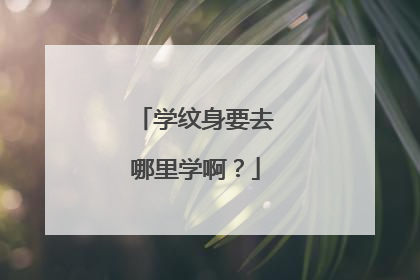 学纹身要去哪里学啊?