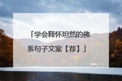 学会释怀坦然的佛系句子文案【荐】