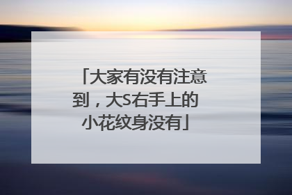 大家有没有注意到，大S右手上的小花纹身没有