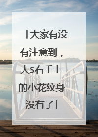 大家有没有注意到，大S右手上的小花纹身没有了