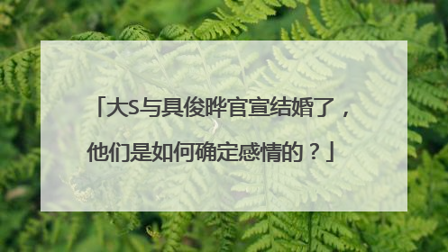 大S与具俊晔官宣结婚了，他们是如何确定感情的？