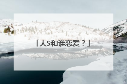 大S和谁恋爱？