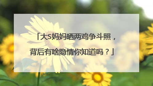 大S妈妈晒两鸡争斗照，背后有啥隐情你知道吗？