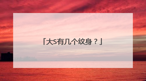 大S有几个纹身？