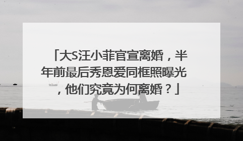 大S汪小菲官宣离婚，半年前最后秀恩爱同框照曝光，他们究竟为何离婚？