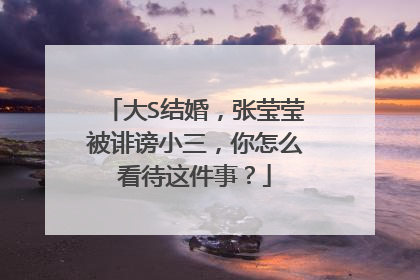 大S结婚，张莹莹被诽谤小三，你怎么看待这件事？