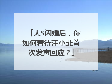 大S闪婚后，你如何看待汪小菲首次发声回应？