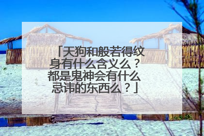 天狗和般若得纹身有什么含义么？都是鬼神会有什么忌讳的东西么？