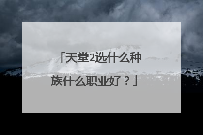 天堂2选什么种族什么职业好？