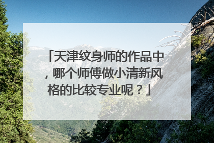 天津纹身师的作品中，哪个师傅做小清新风格的比较专业呢？