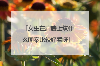 女生在肩膀上纹什么图案比较好看呀