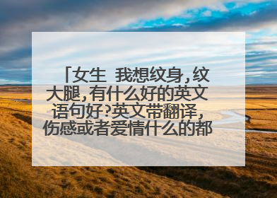 女生 我想纹身,纹大腿,有什么好的英文语句好?英文带翻译,伤感或者爱情什么的都行,最好长一点