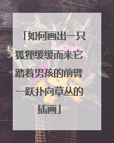 如何画出一只狐狸缓缓而来它踏着男孩的前臂一跃扑向草丛的插画